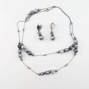 Beaded Necklace With Matching Earrings